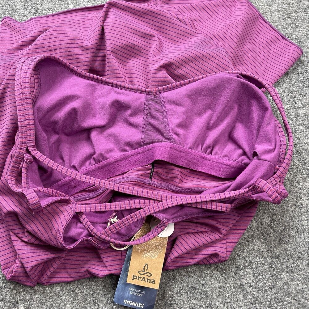 Prana Orchid Pinstripe Rebecca Dress Sz XL Built In Bra Removable Pads NEW W Tag - Picture 8 of 13